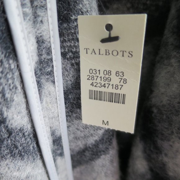 Talbots Wool Blend Plaid Cape Size M - Picture 9 of 10